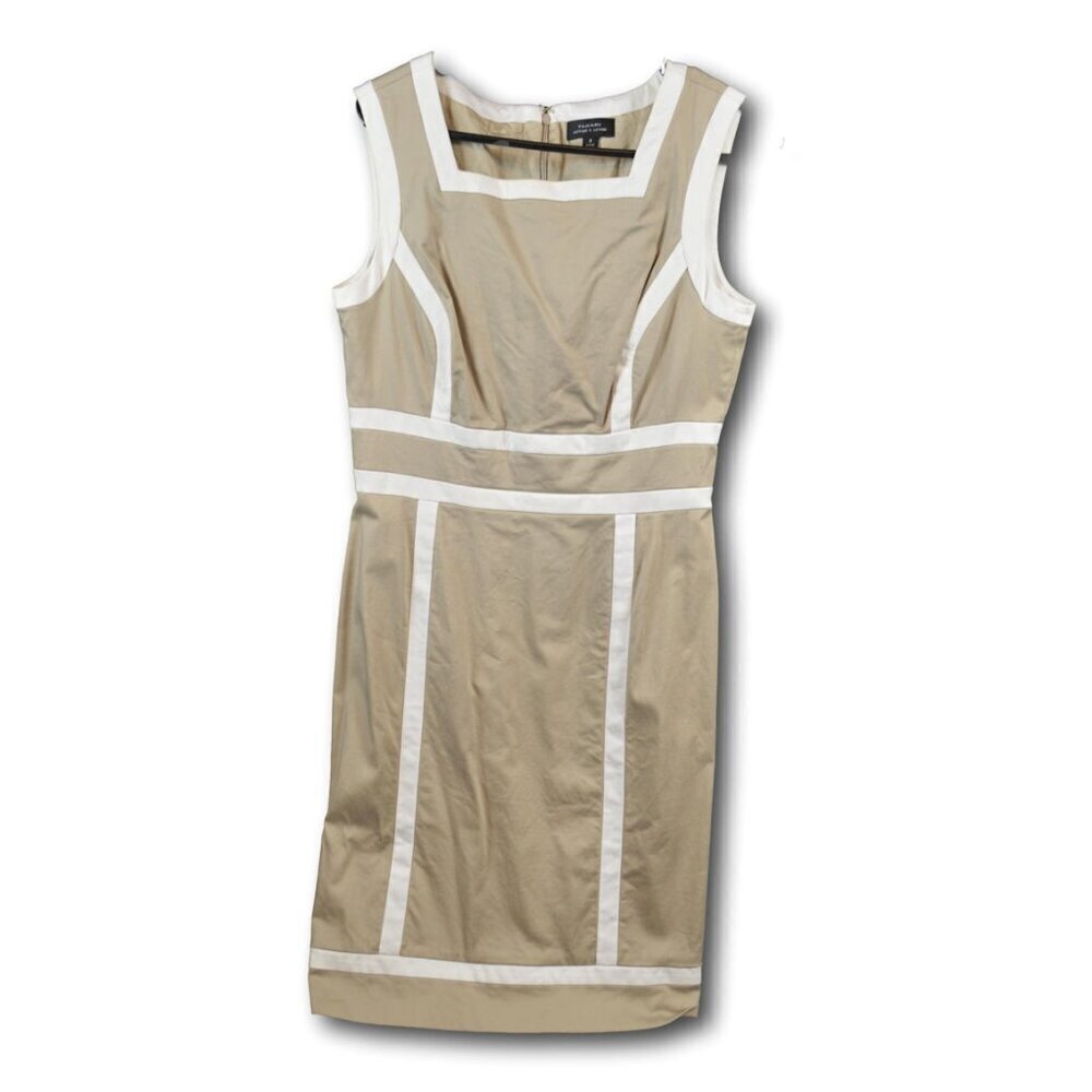 Tahari By Arthur Levine Khaki / Beige Dress Size: 8
